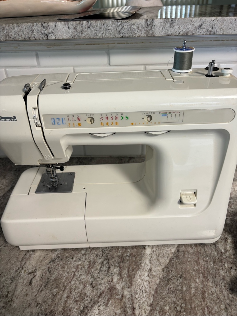 Kenmore /Janome Sewing Machine  385.12814490 W/Pedal, Huge Lot- Works Full amp
